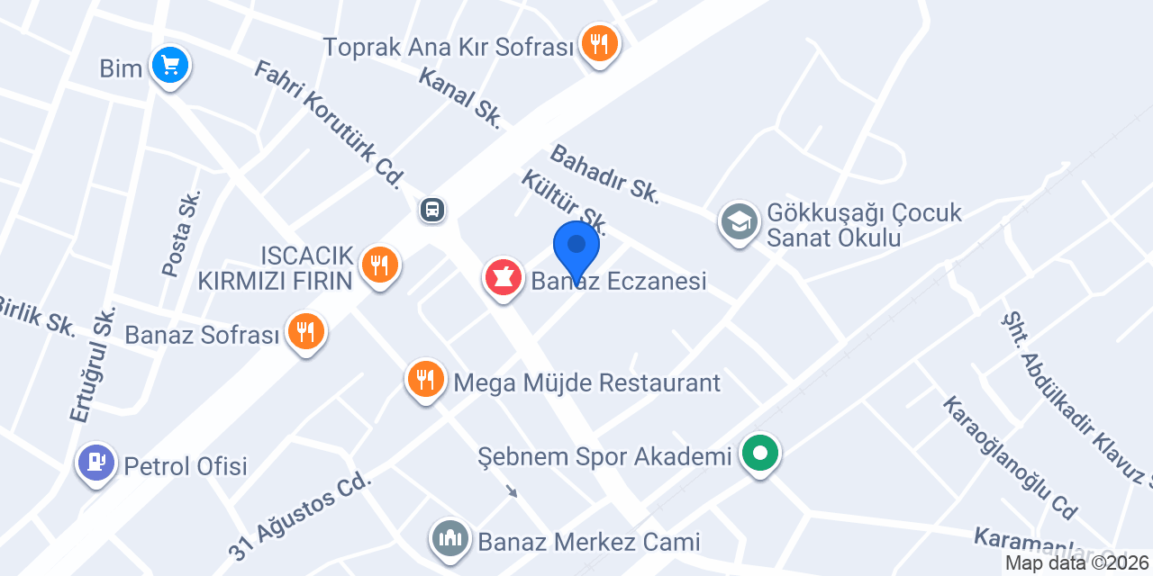 Banaz Park Otel konumu