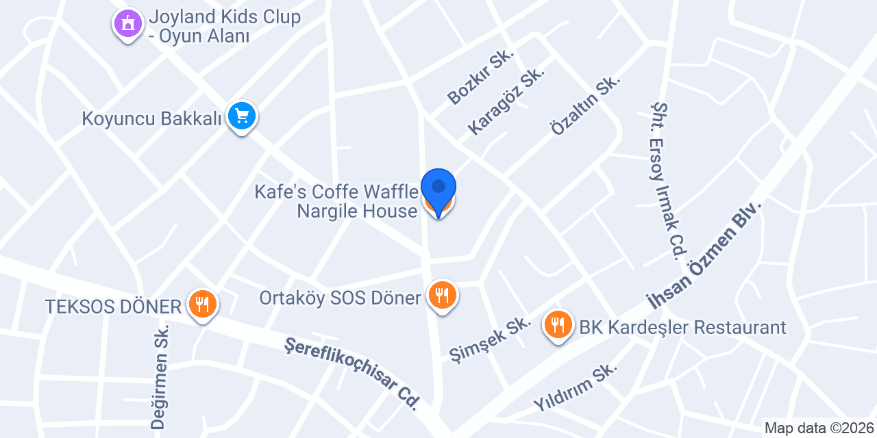 Kafe's Coffe Waffle Nargile House konumu