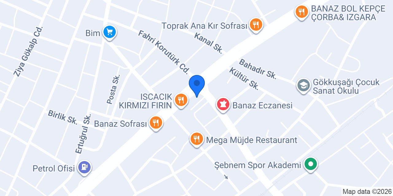 Banaz Belediyesi konumu