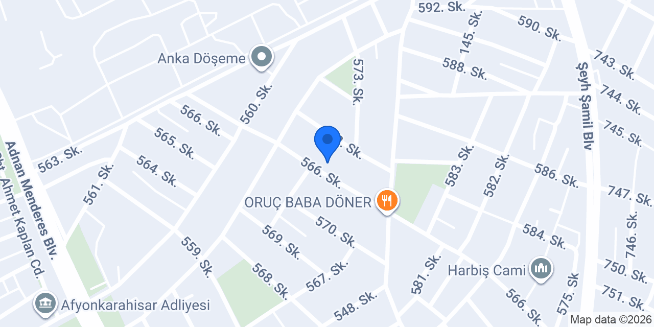 Şok-afyon Örnekevler Şubesi konumu