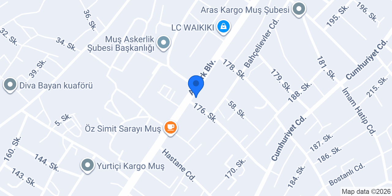 Garanti BBVA Muş Şubesi konumu
