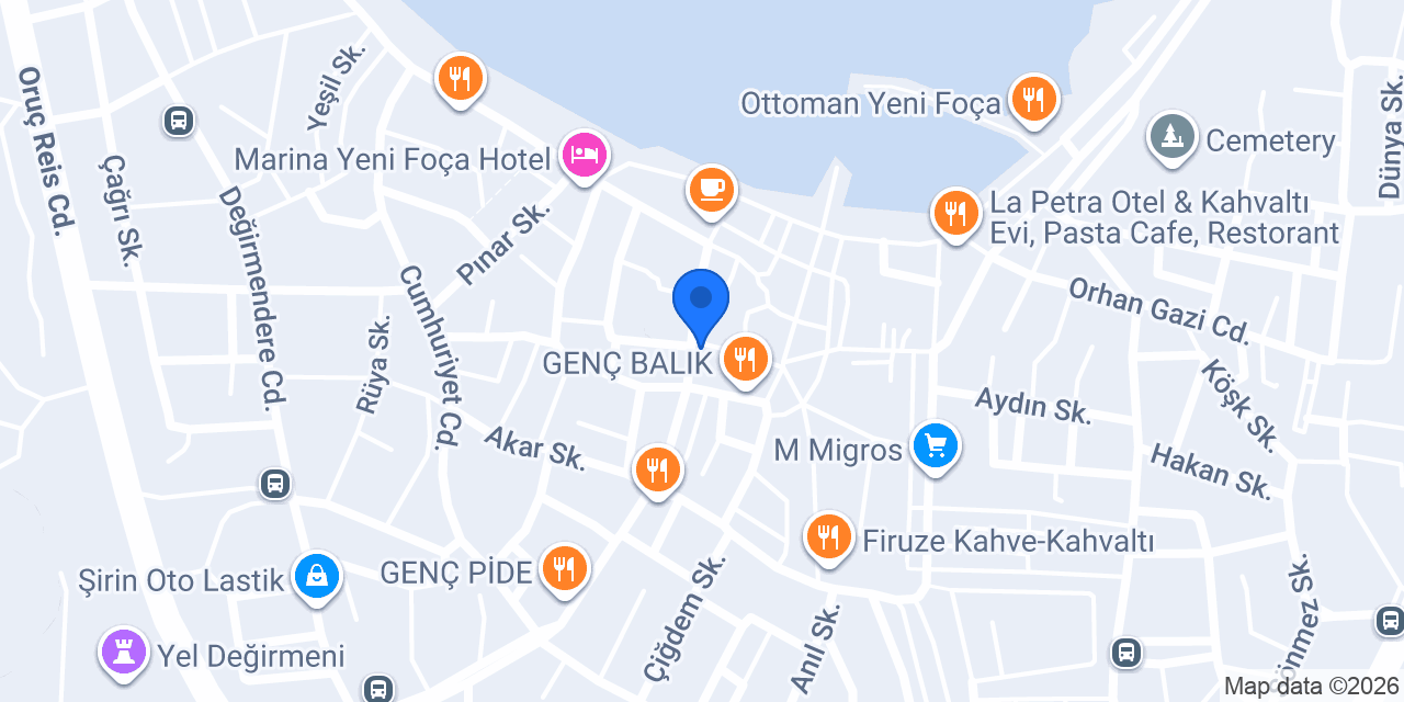 Yenifoça Sim Otel konumu