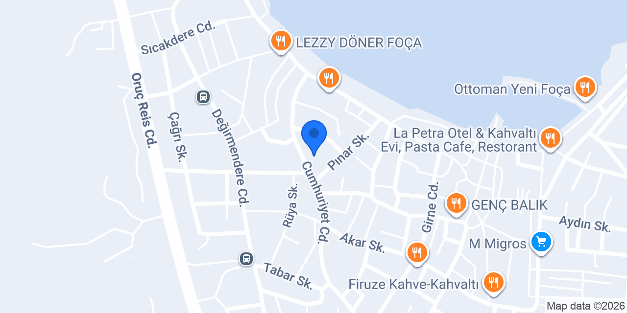 Foça Mint Pansiyon konumu