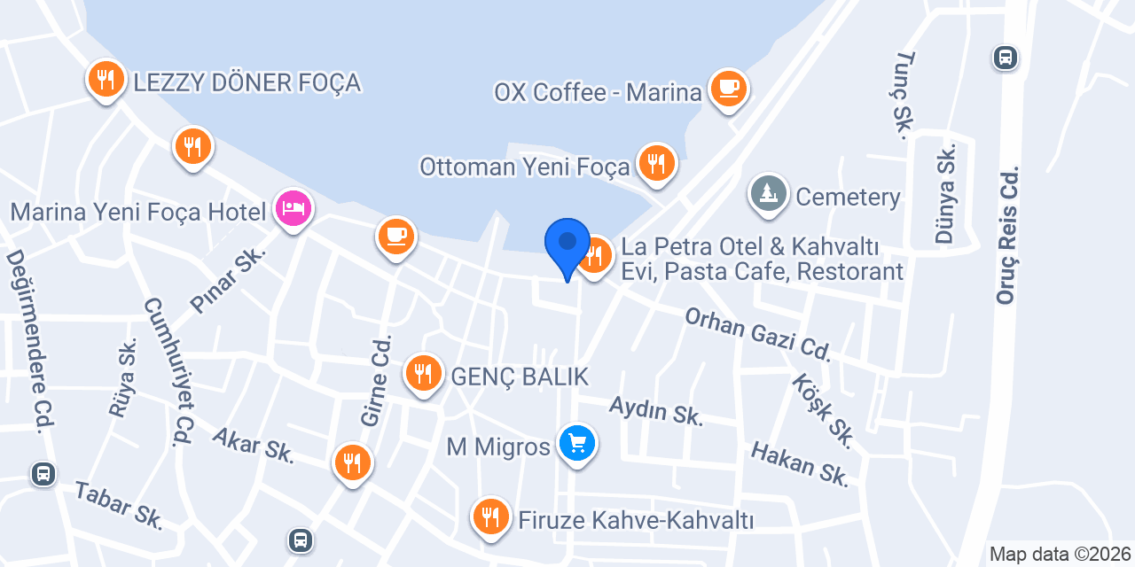 Orfoz Restaurant Yenifoça konumu