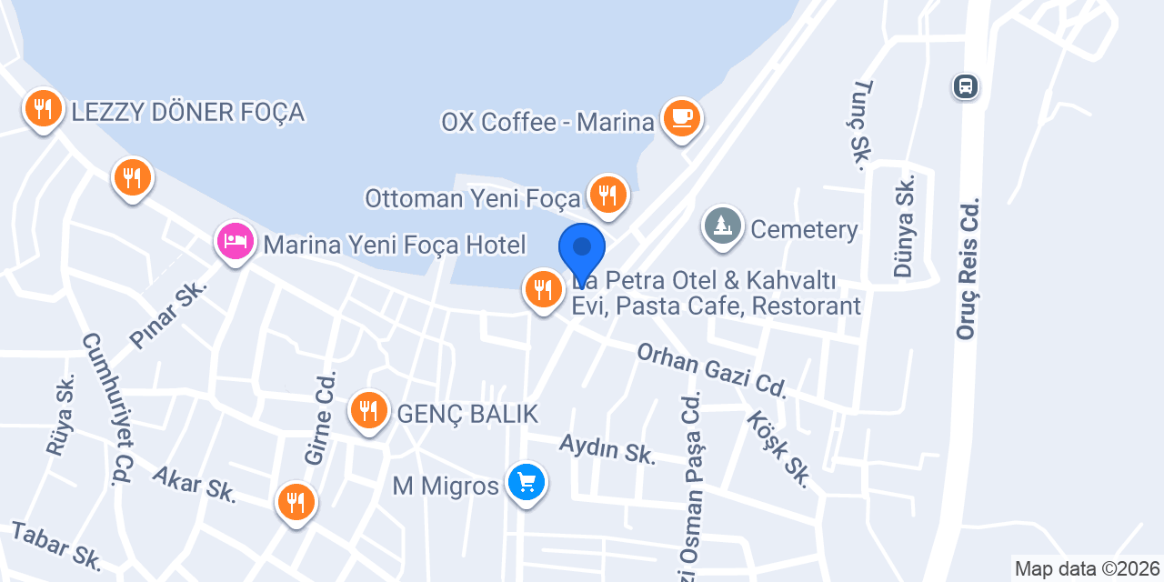 İmroz Restoran Yenifoça konumu