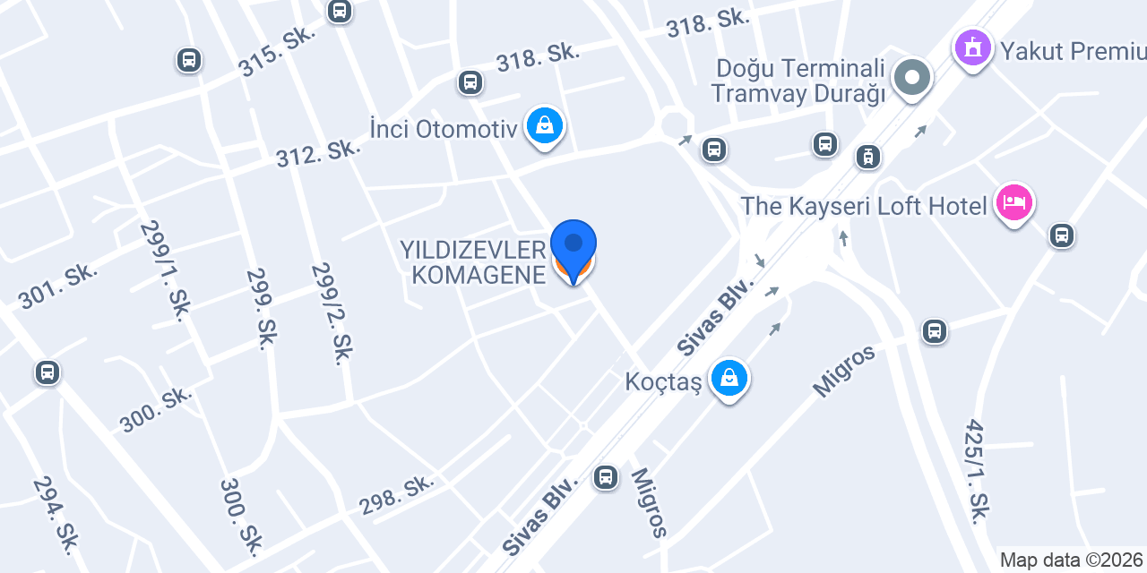 YILDIZEVLER KOMAGENE konumu