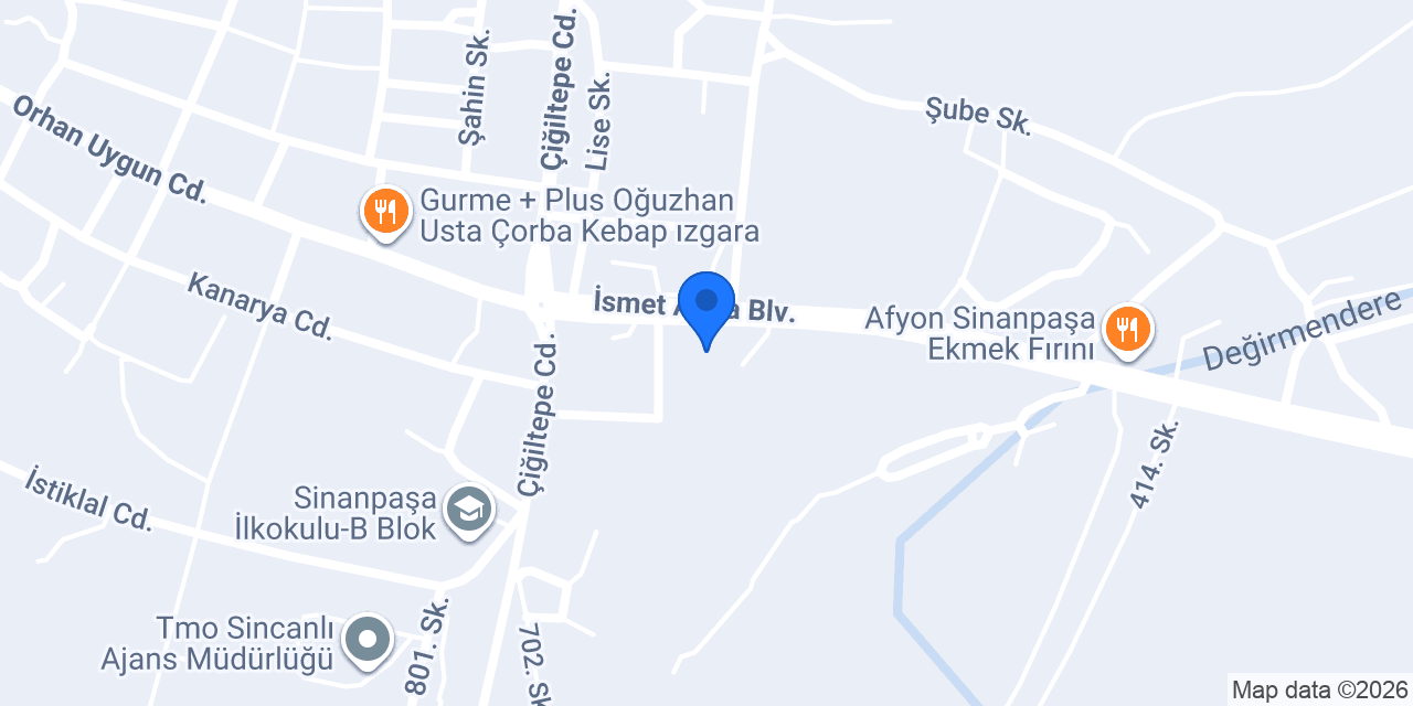 27 Ağustos Sinanpaşa İlkokulu konumu