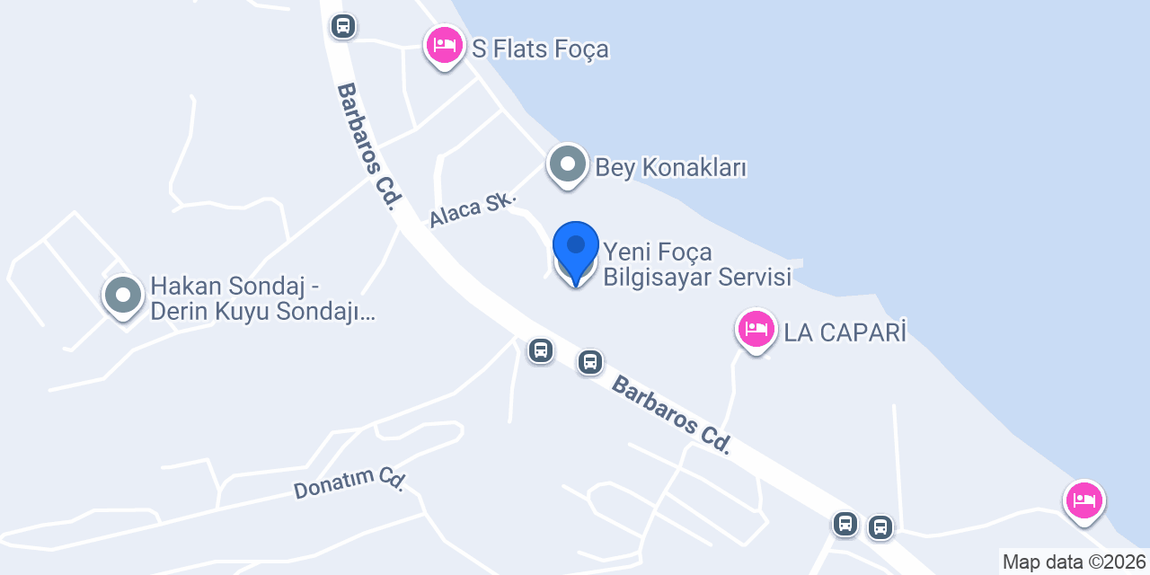 Yeni Foça Bilgisayar Servisi konumu