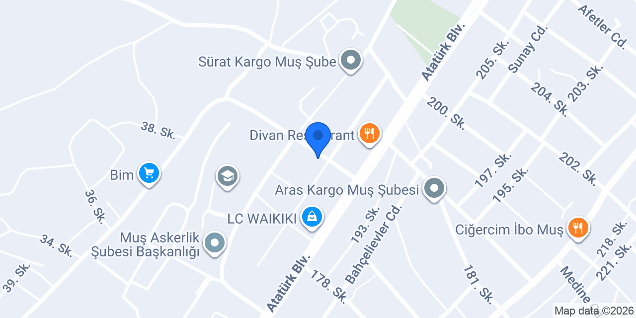 Avis - Muş Şubesi konumu