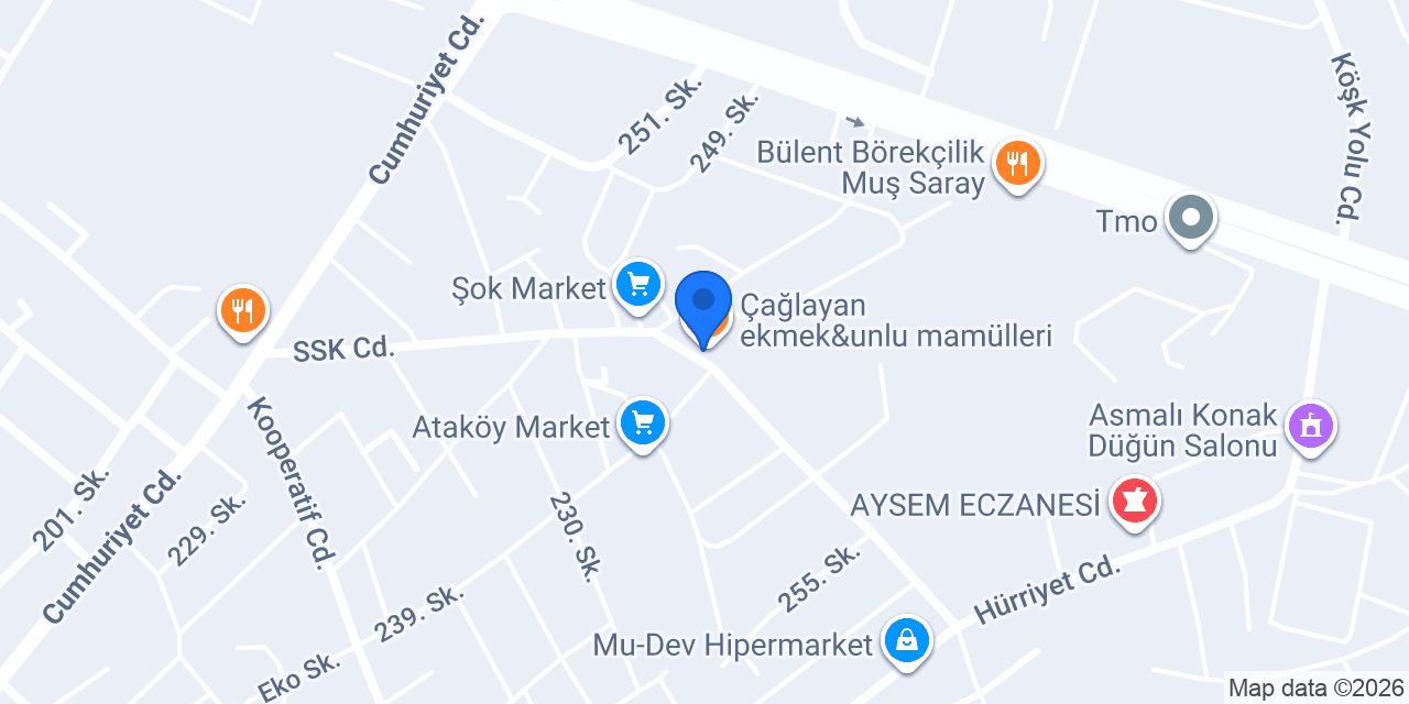 Çağlayan ekmek&unlu mamülleri konumu