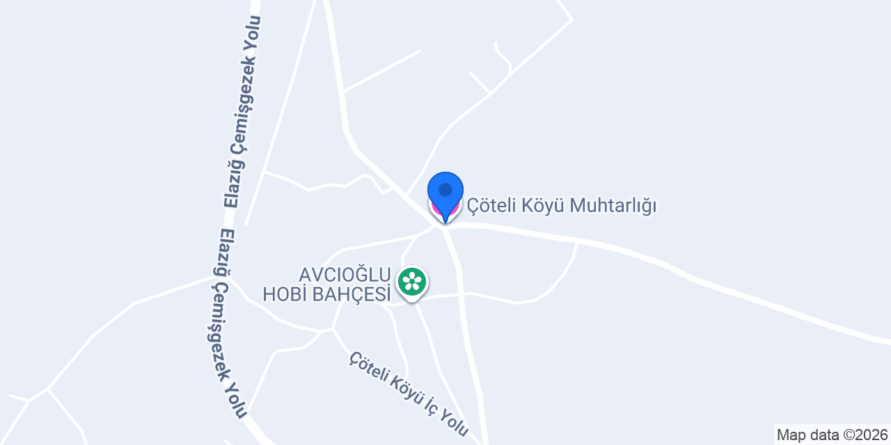 Çöteli Köyü Muhtarlığı konumu