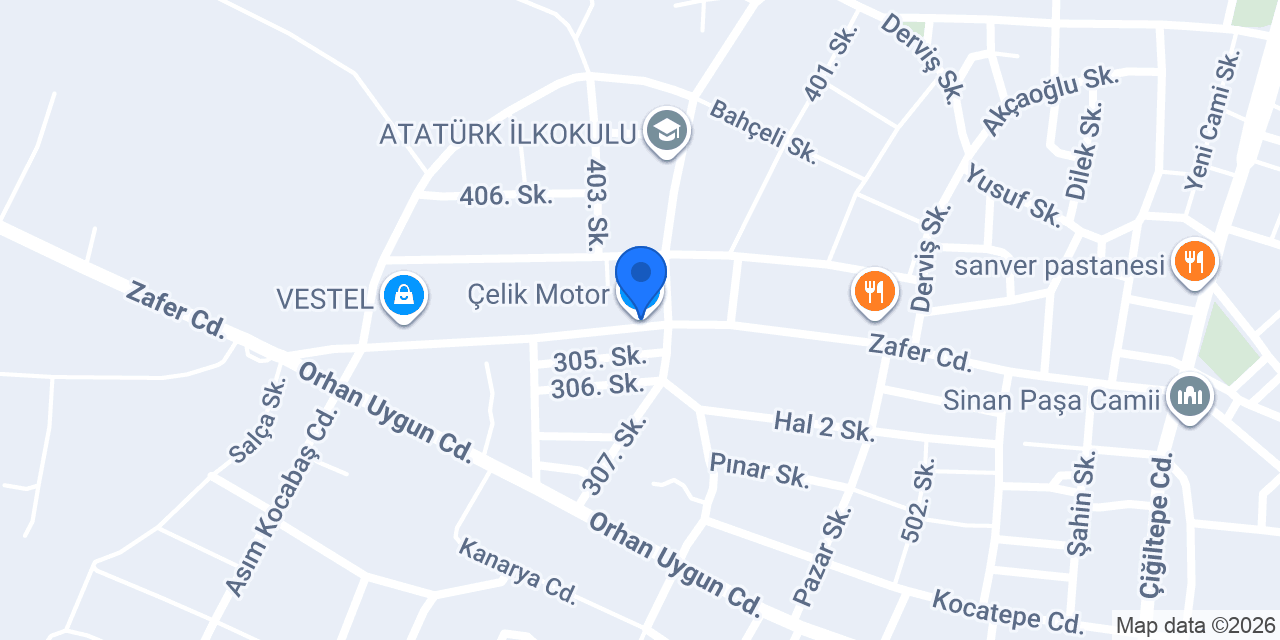 Çelik Motor konumu