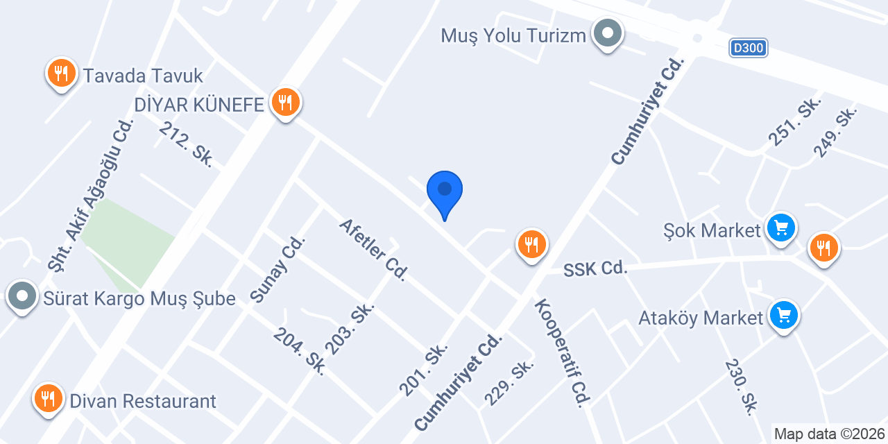 Öz Muş Tandır Evi konumu