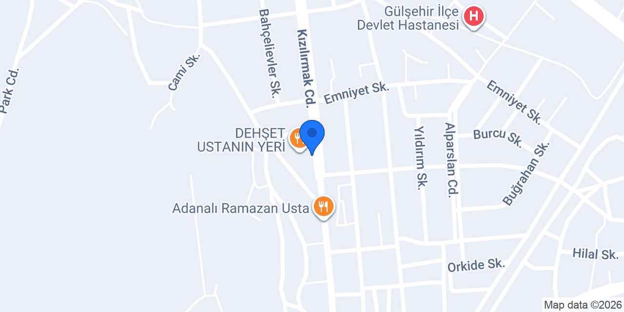 Gülşehir Kaymakamlığı konumu
