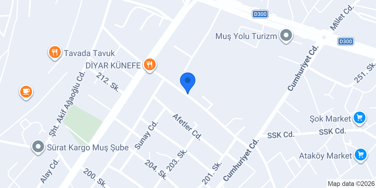 Çınaroğlu Elektrik ve Avize Dünyası Muş konumu