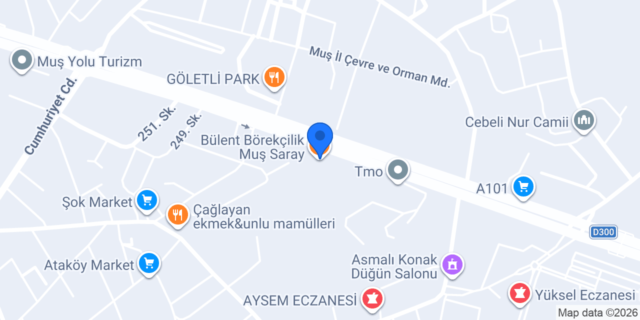 Bülent Börekçilik Muş Saray konumu
