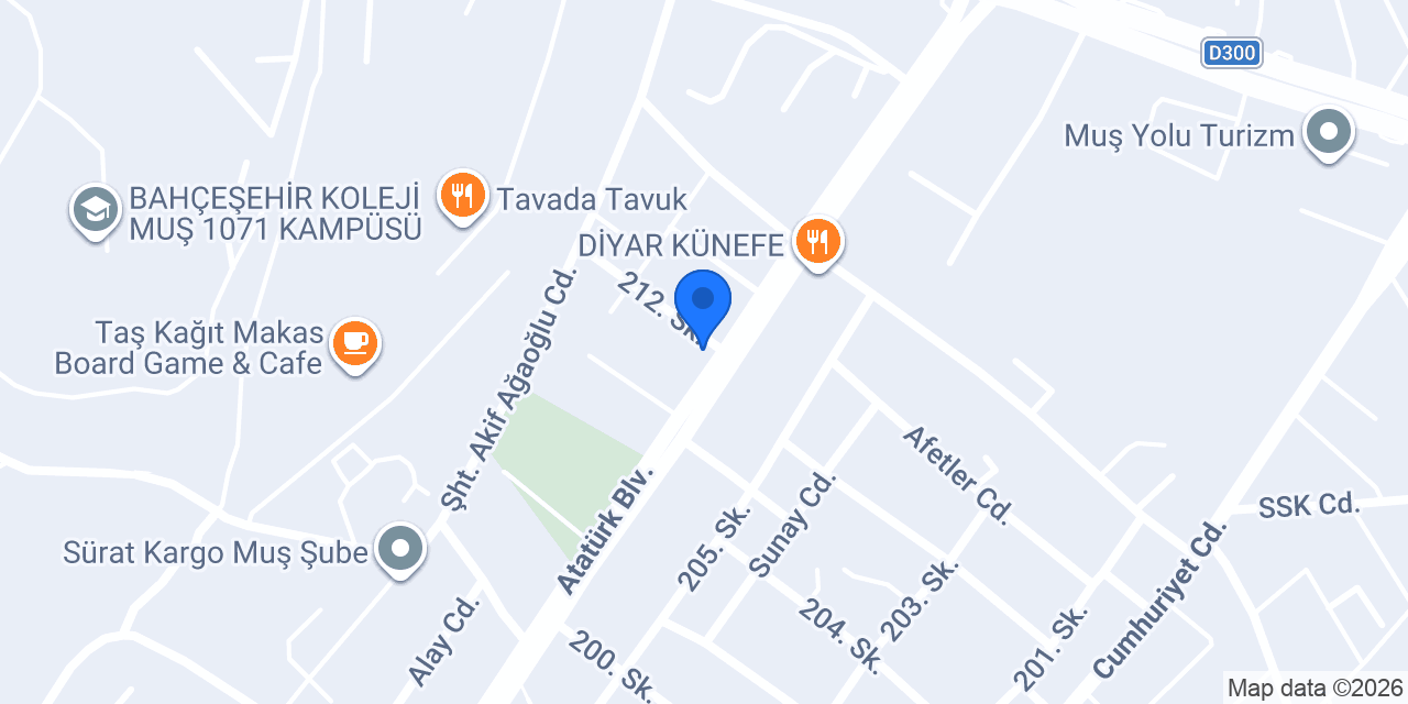 Özel Muş Doğa Diş Kliniği konumu