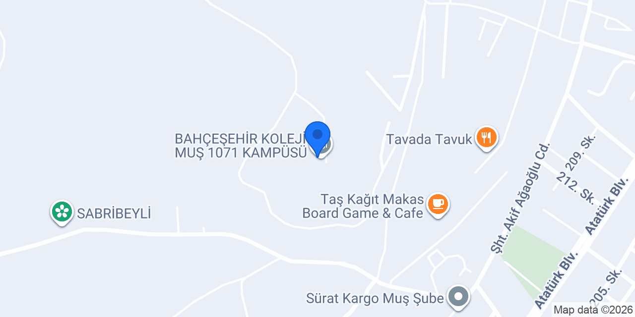 BAHÇEŞEHİR KOLEJİ MUŞ 1071 KAMPÜSÜ konumu