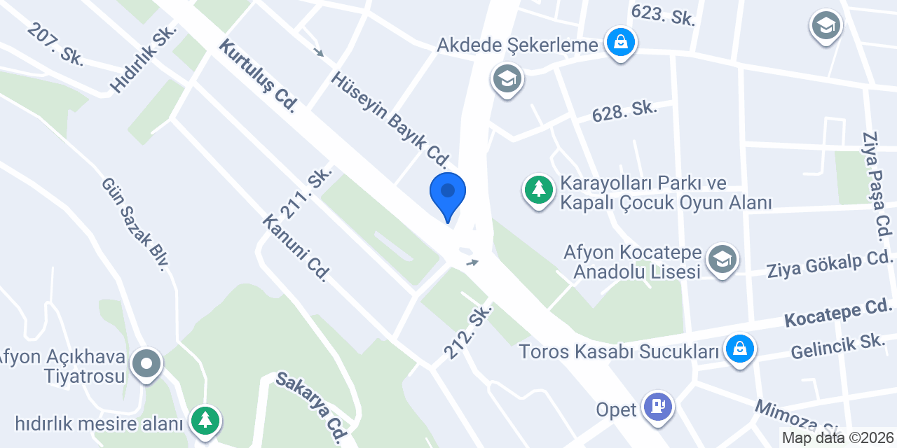 Öz Antep Baklavaları Afyonkarahisar konumu
