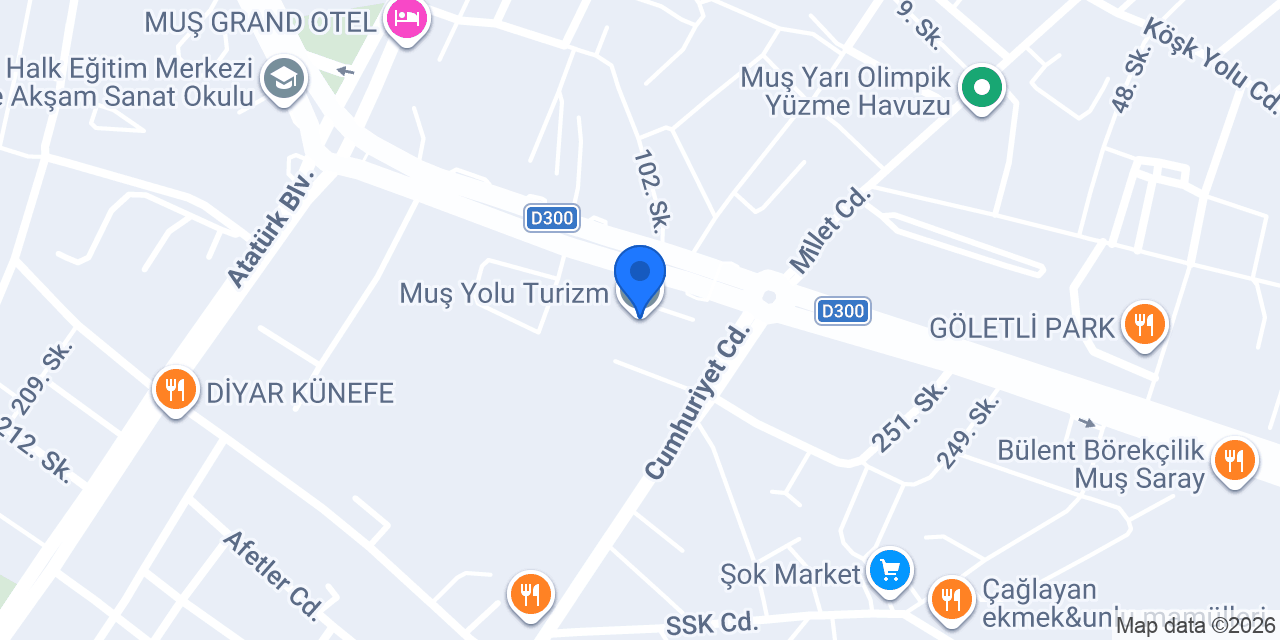 Muş Yolu Turizm konumu