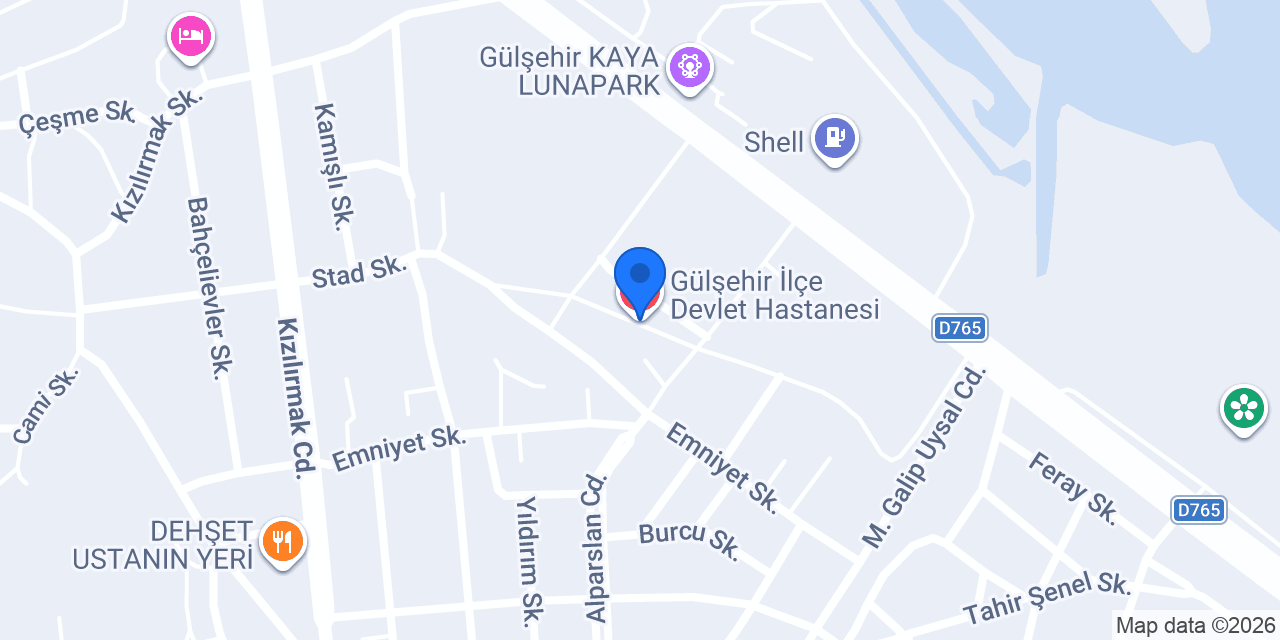 Gülşehir İlçe Devlet Hastanesi konumu