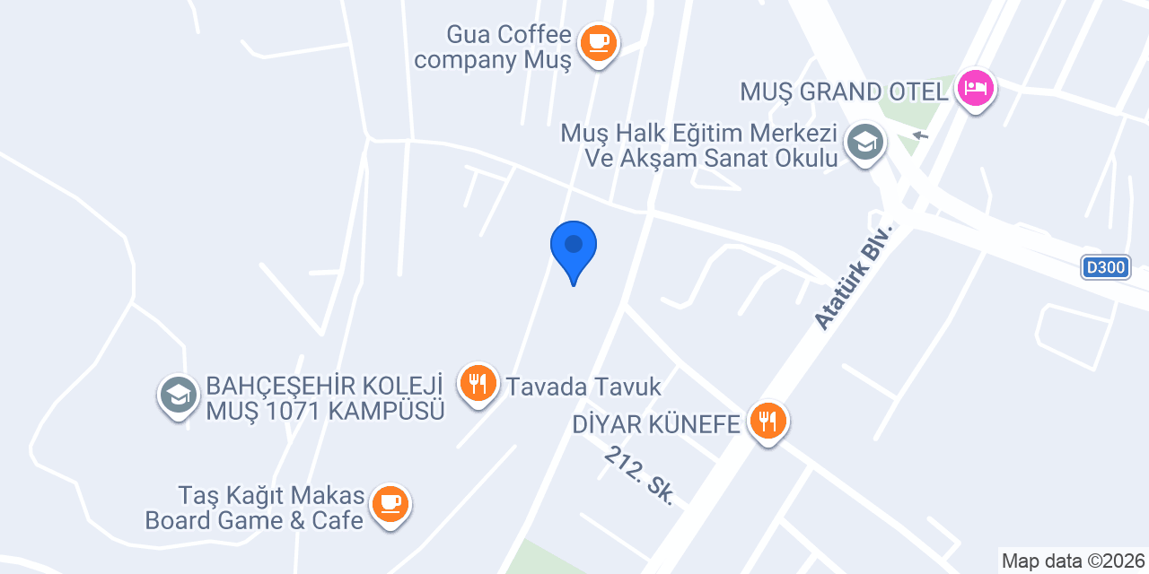 Muş evde Masaj Salonu konumu