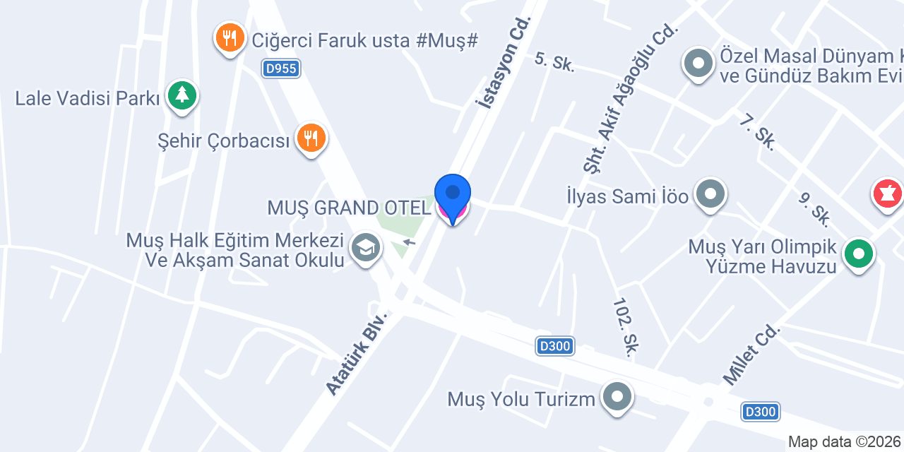 MUŞ GRAND OTEL konumu