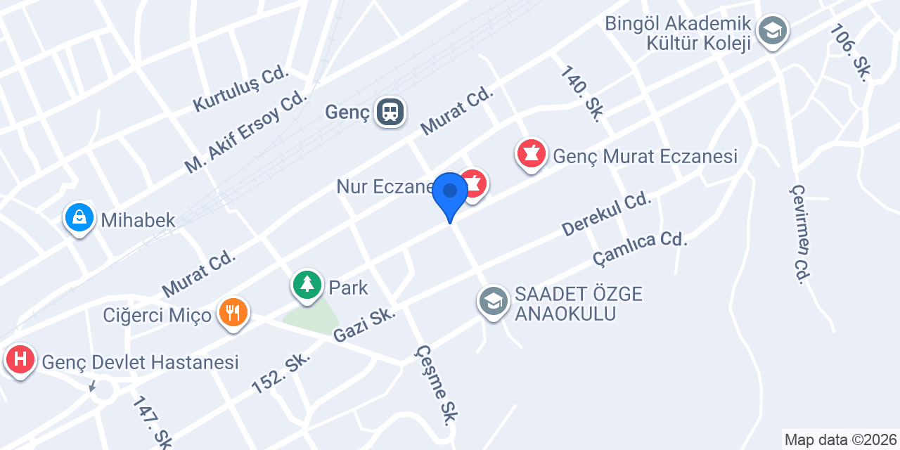 Genç İlçe Nüfus Müdürlüğü konumu