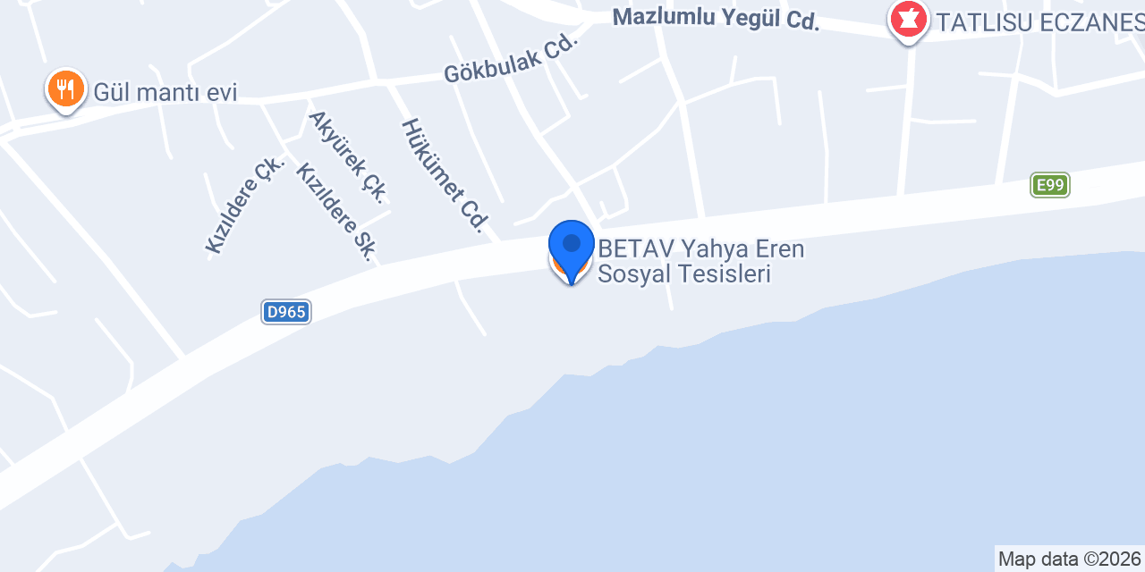 BETAV Yahya Eren Sosyal Tesisleri konumu