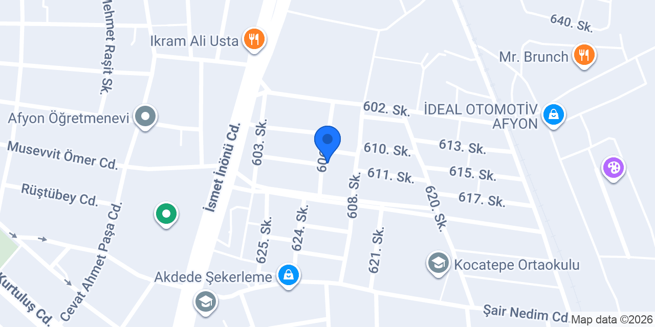 Exper360 Afyon Oto Ekspertiz konumu