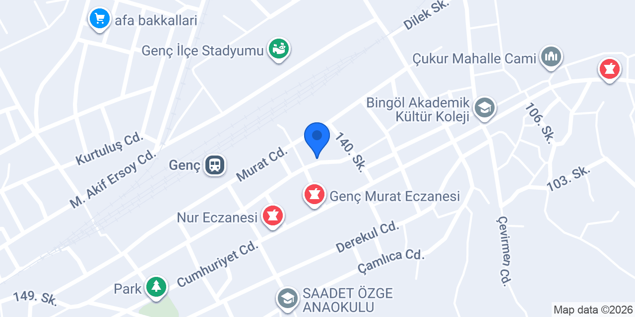 Ptt-genç Şubesi konumu