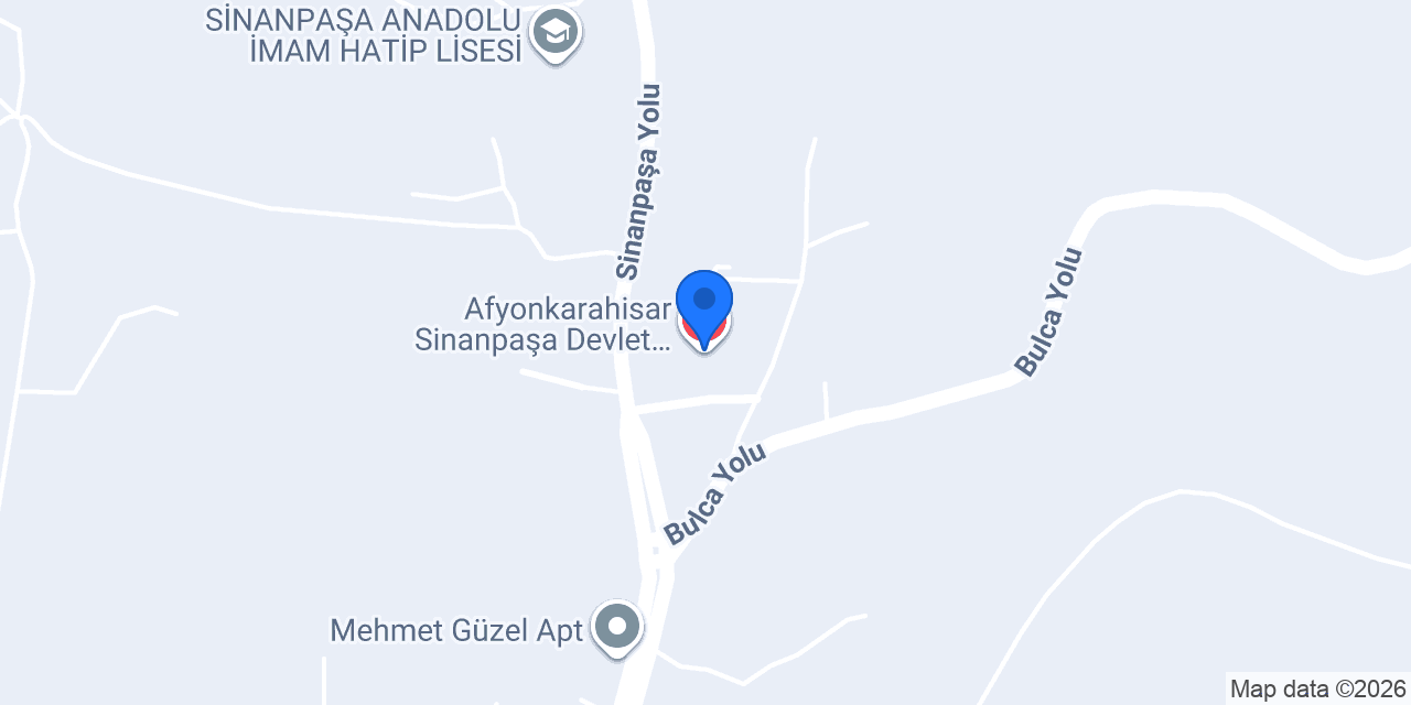 Afyonkarahisar Sinanpaşa Devlet Hastanesi konumu