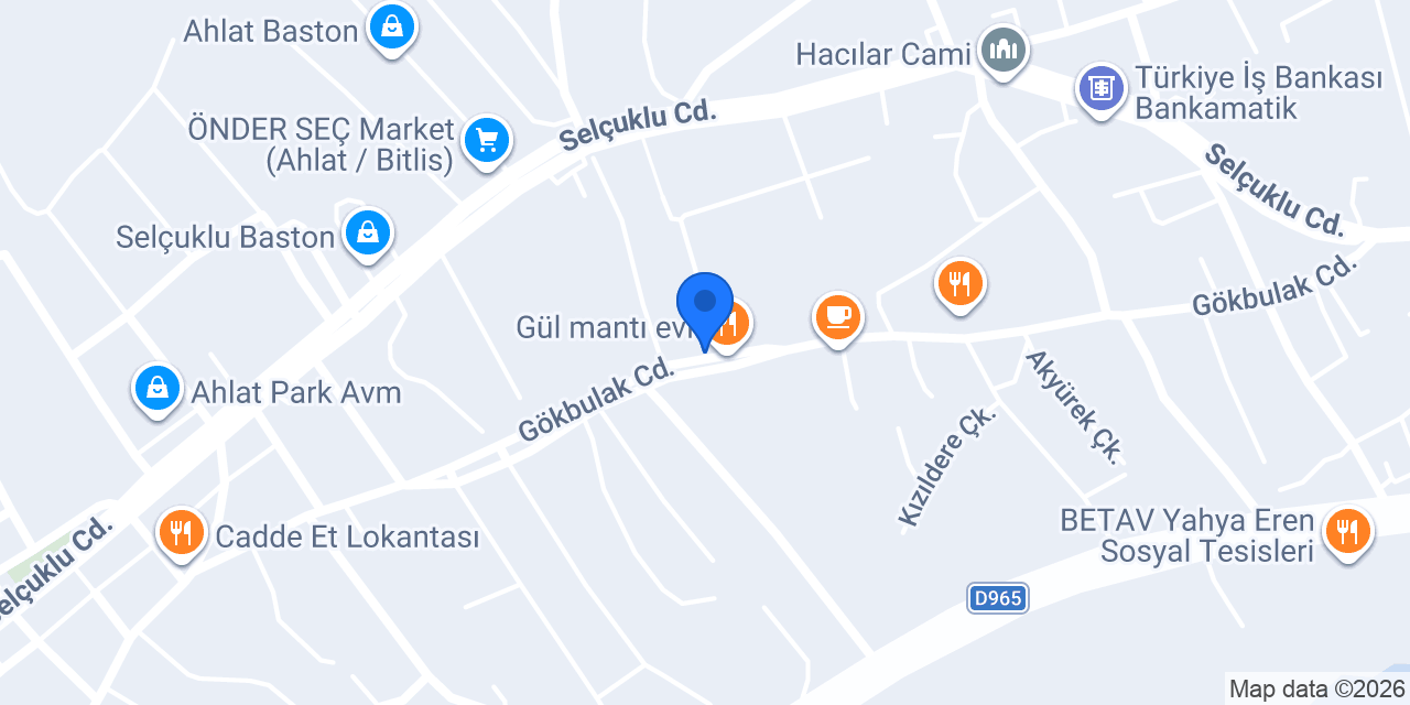 Sürat Kargo Ahlat Şube konumu