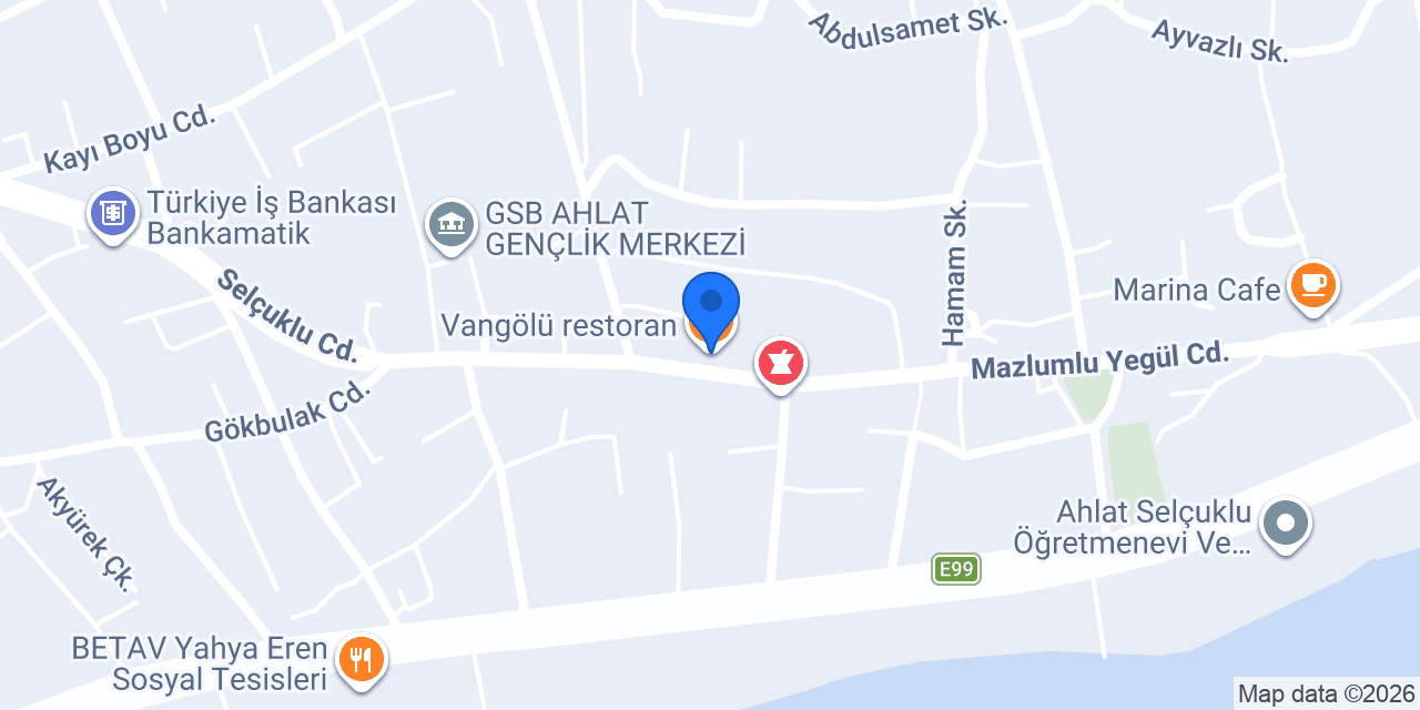 Vangölü restoran konumu