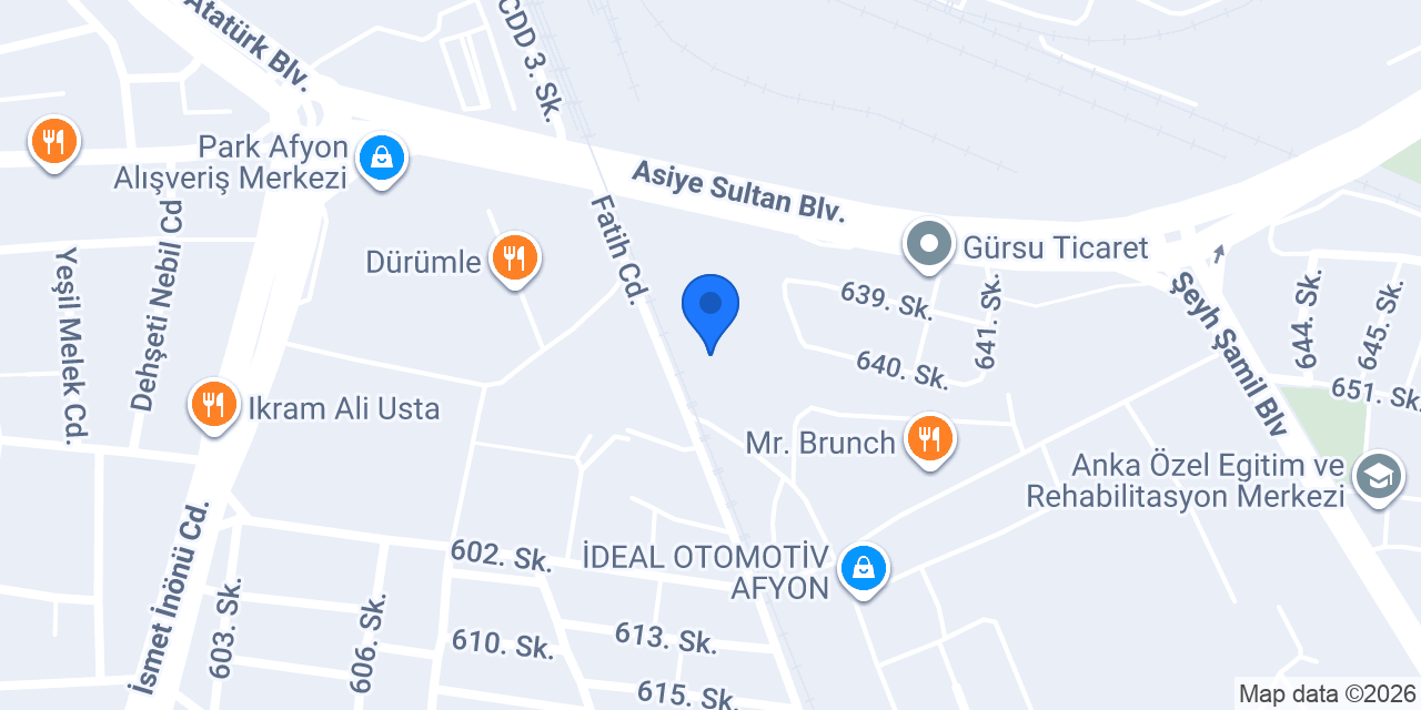 Afyon iç ve dış dekarasyon konumu