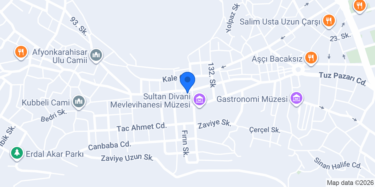 Cafe 45’lik Afyonkarahisar konumu