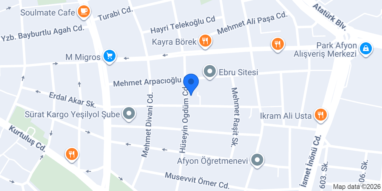 Afyon Oto Kiralama konumu