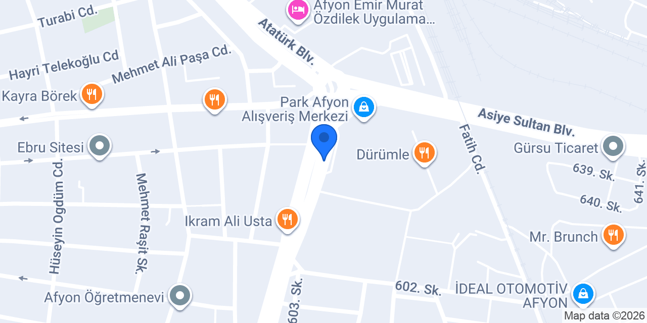 Afyon Otagar taksi konumu