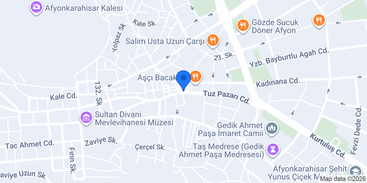 Afyon Araç Kiralama konumu