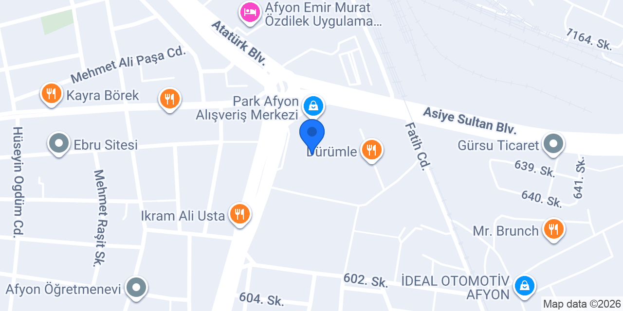 Mr. Kumpir Park Afyon AVM konumu