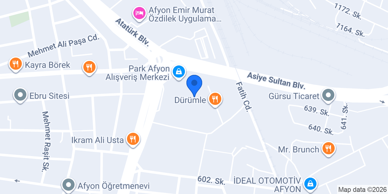 Pasaport Pizza Park Afyon Avm konumu