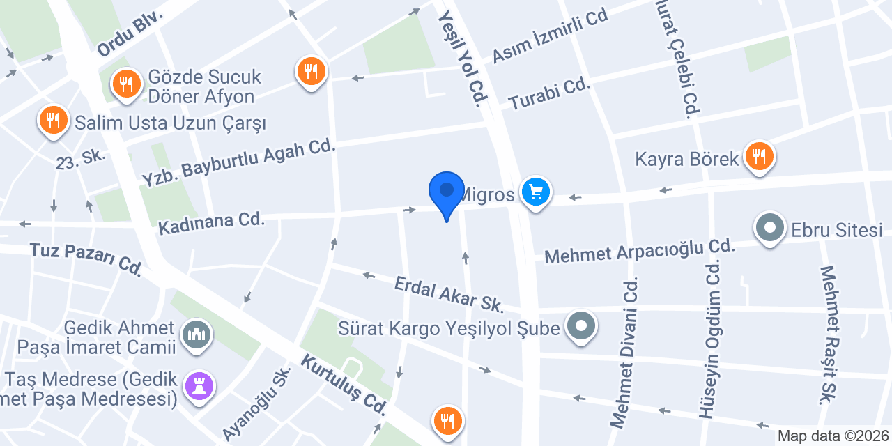 Afyon Çelik Dedektör konumu