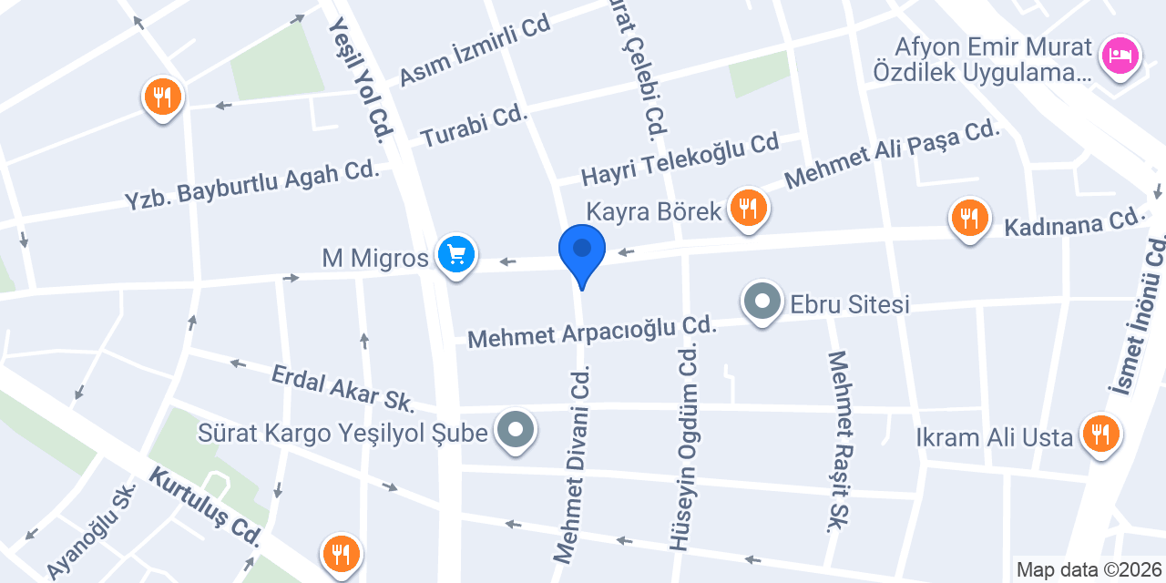 Vet Point Afyon Veteriner Kliniği konumu