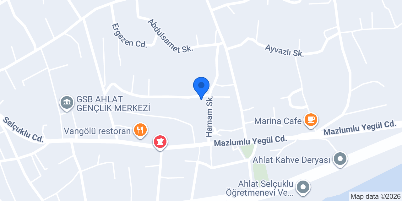 Ahlat Şehir Hamamı konumu