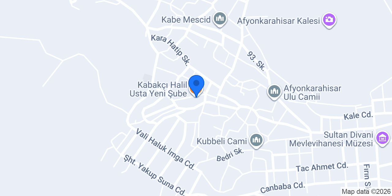 Kabakçı Halil Usta Yeni Şube konumu