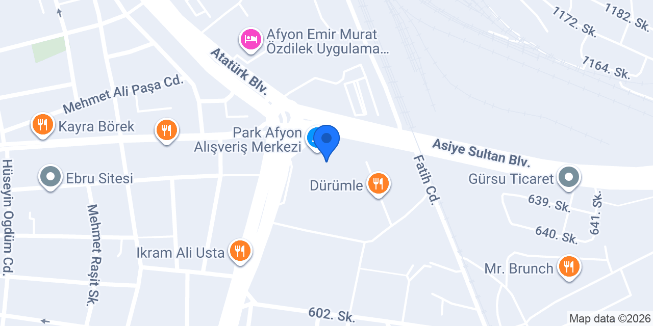 Emo Optik Park Afyon AVM konumu