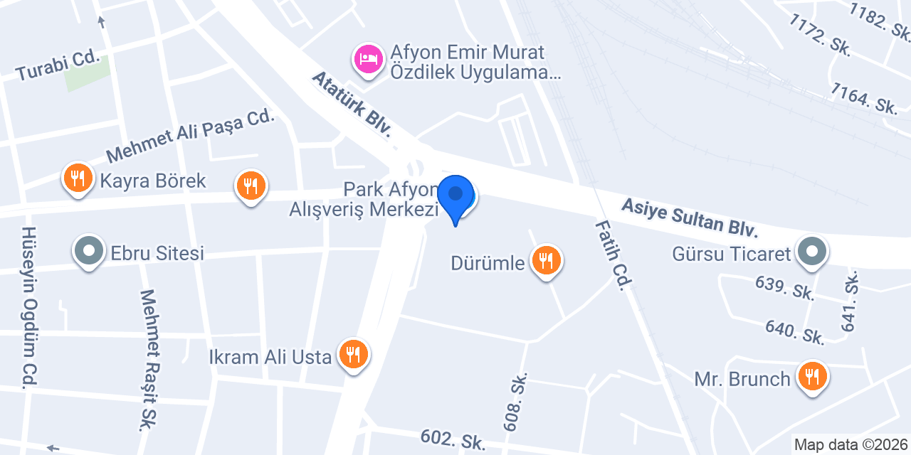 Milklaç Afyon (ParkAfyon AVM) konumu
