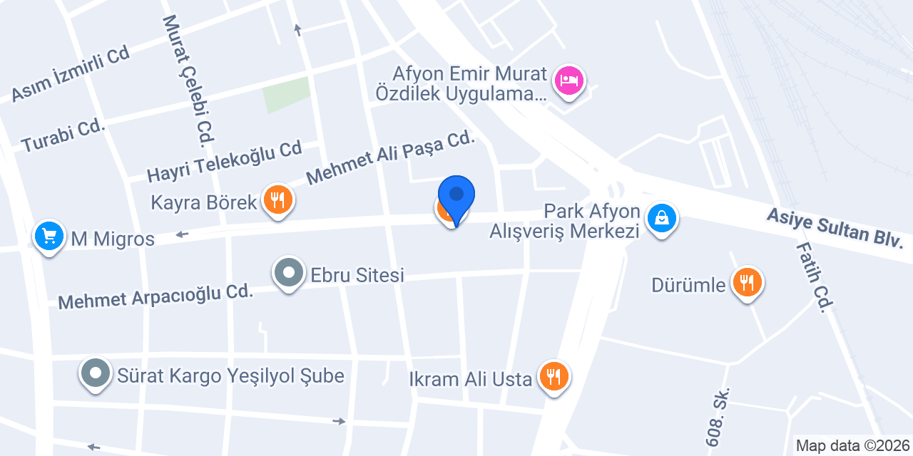 Kalde Afyon Şubesi konumu