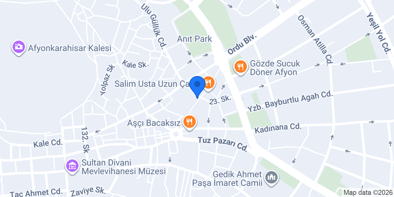 Afyon Gümüş Sarayı konumu