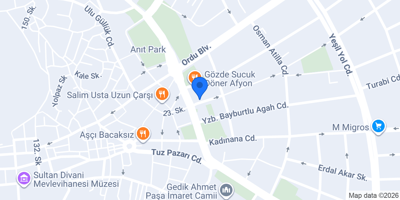 Garanti BBVA Afyonkarahisar Şubesi konumu